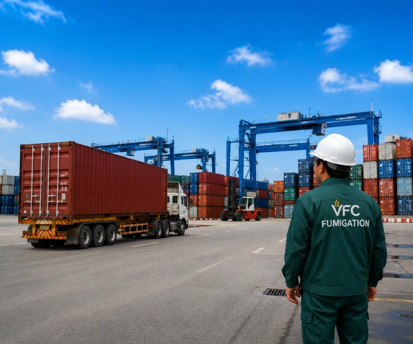 khử trùng container ở cảng cát lái