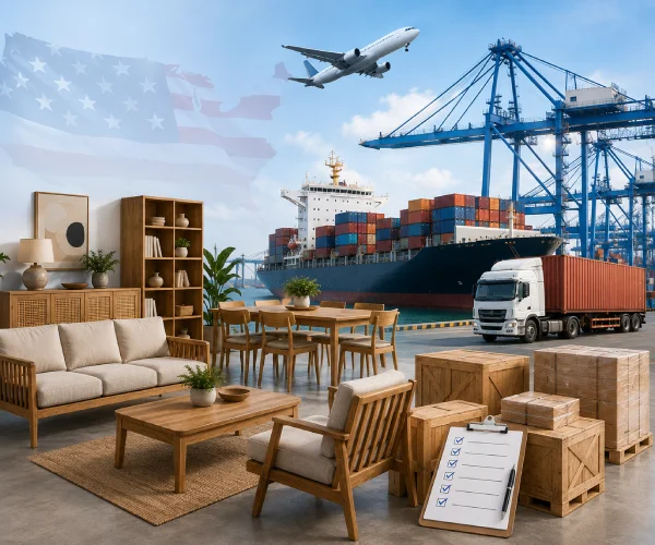 khử trùng container xuất khẩu đồ nội thất đi mỹ