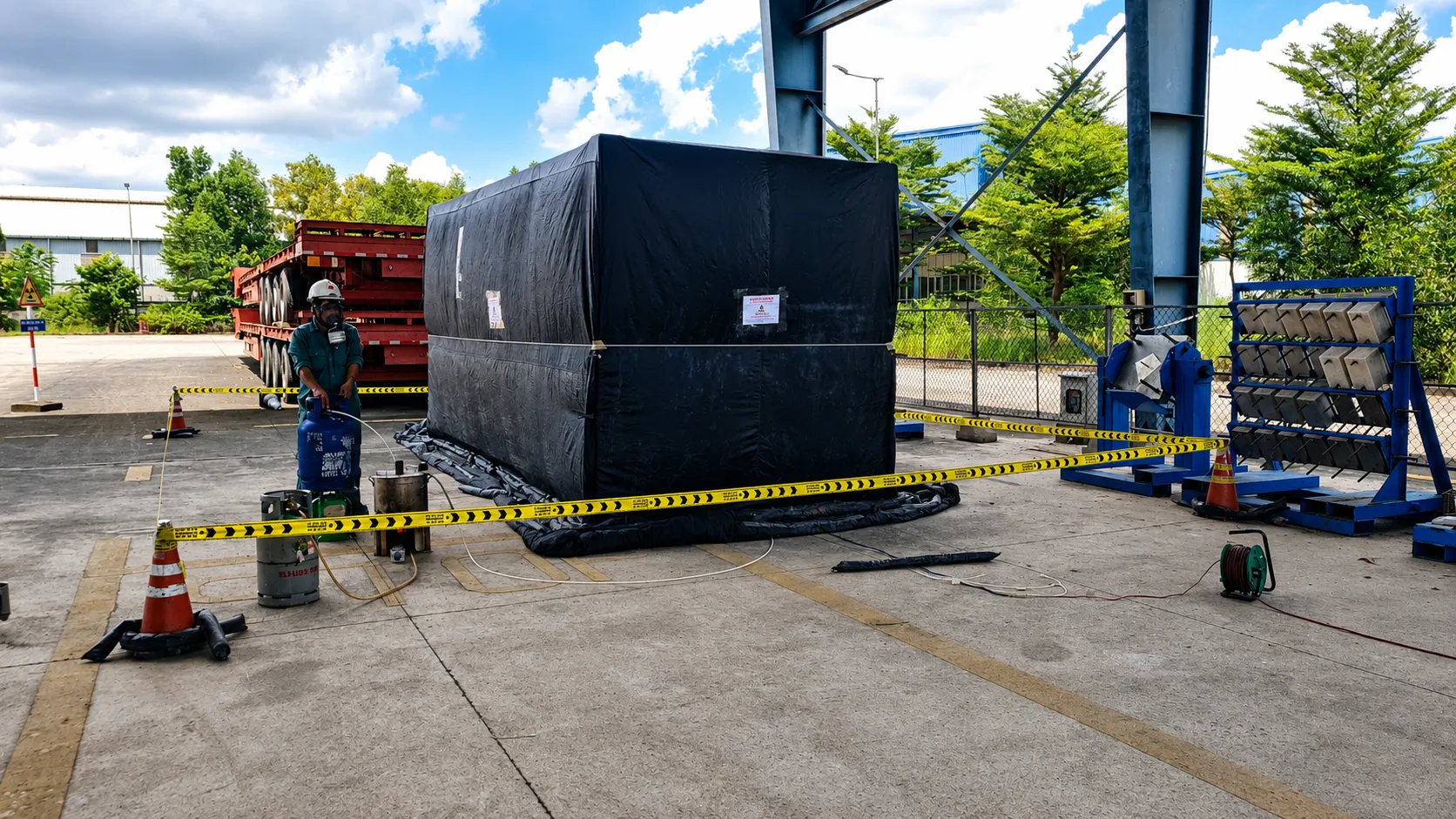 quy trình khử trùng container hàng hóa xuất khẩu đi úc tại bãi