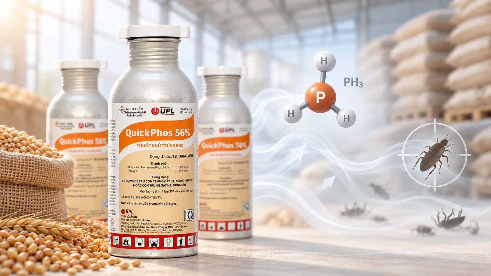 alumium phosphide giải phóng khí phosphine