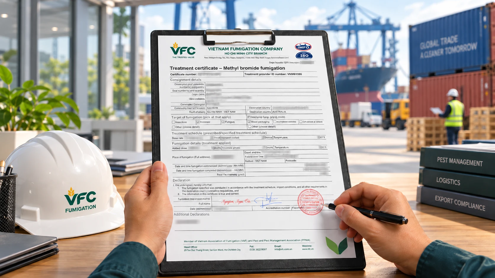 fumigation certificate xác nhận hàng đã khử trùng